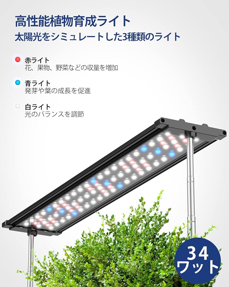 Amazon.co.jp: iDOO 水耕栽培キット 大型 植物 育成LEDライト付き 室内