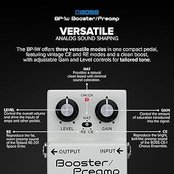 Amazon.com: BOSS BP-1W Booster/Preamp | Premium Waza Craft Guitar