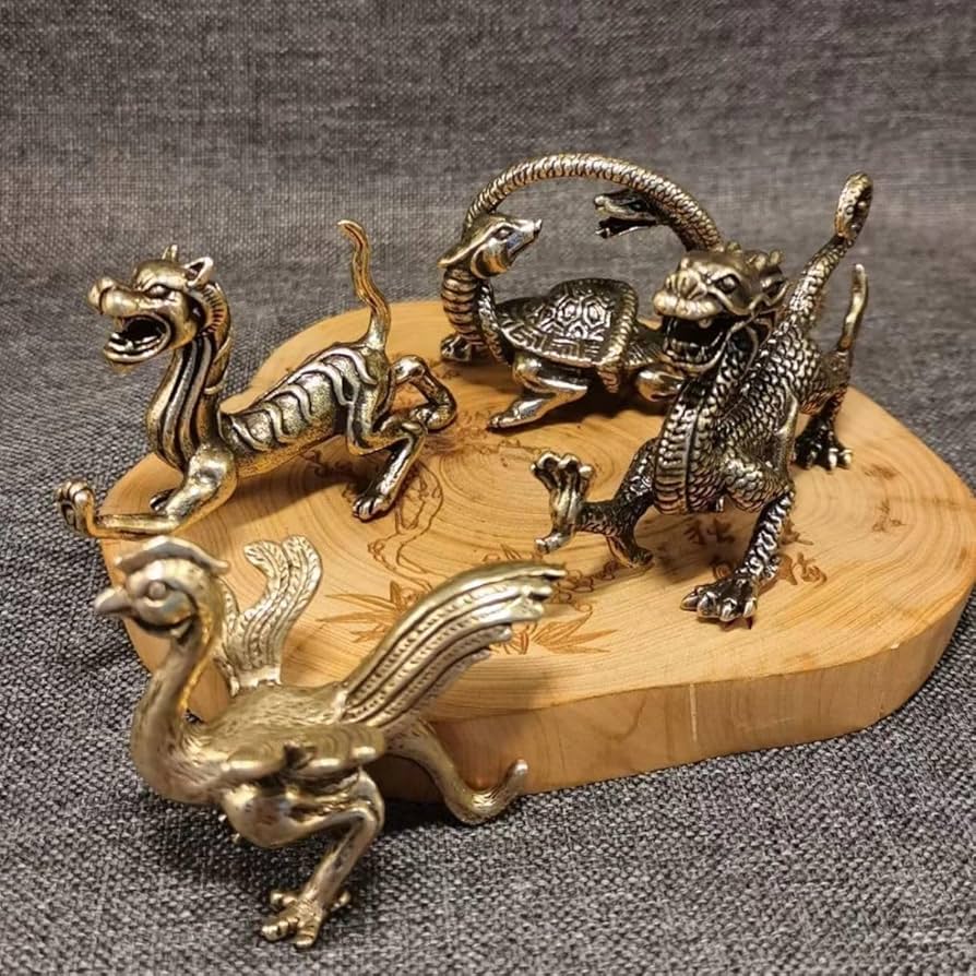 Amazon.co.jp: 銅製 四神（四獣）中国の神話 東の青龍 南の朱雀 西の
