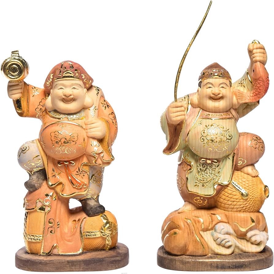 希少大型天然木 恵比寿大黒天 福の神 彫刻縁起物 楽天市場】【特典あり