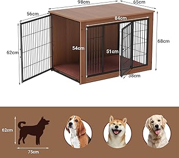 Amazon.co.jp: Alebert｢アレベルト｣ 犬ケージ ペットケージ 木製家具調