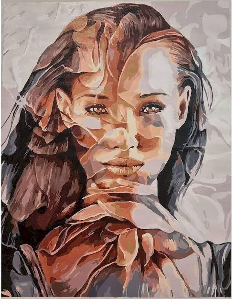 木製フレーム キャンバス 油彩画 抽象画 人物 ヴィンテージ 画家 作家