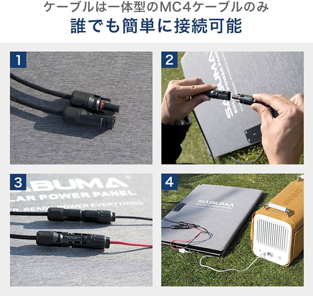 Amazon | SABUMA 160W ソーラーパネル 太陽光充電 高効率 単結晶