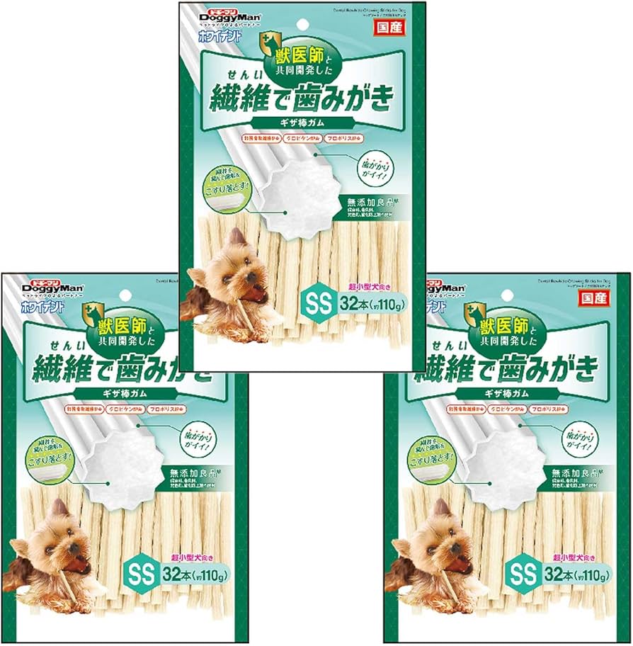 Amazon.co.jp: ドギーマン ホワイデント 繊維で歯みがき SS 32本×3袋