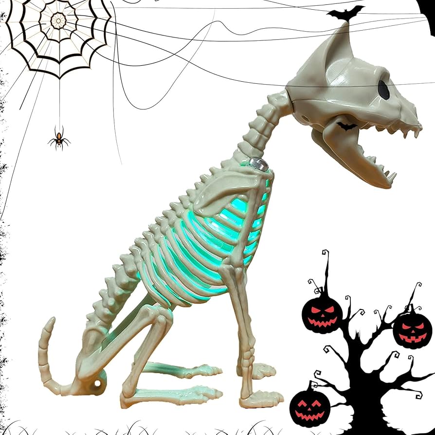 Amazon.co.jp: スケルトン猫の置物、猫の頭蓋骨の装飾 | ランプ付き