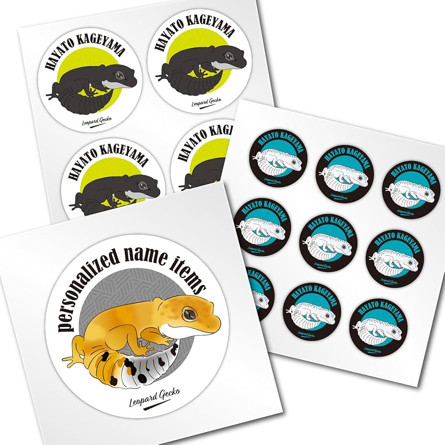 Amazon.co.jp: [名札屋本舗] レオパ ステッカー【お名前シール】 耐水