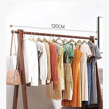 Amazon｜天然木ハンガーラック木製ハンガーラック 折りたたみ A型