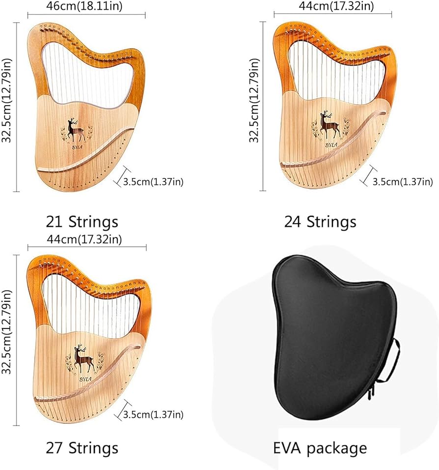 Amazon.co.jp: KKRAUS 27弦 ライアーハープ 初心者 32弦 ポータブル