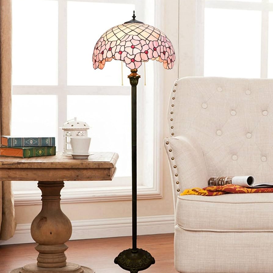 ランプシェイドのみ：アンティーク 玉虫黄色&翠&乳白&桜 ファブリル系