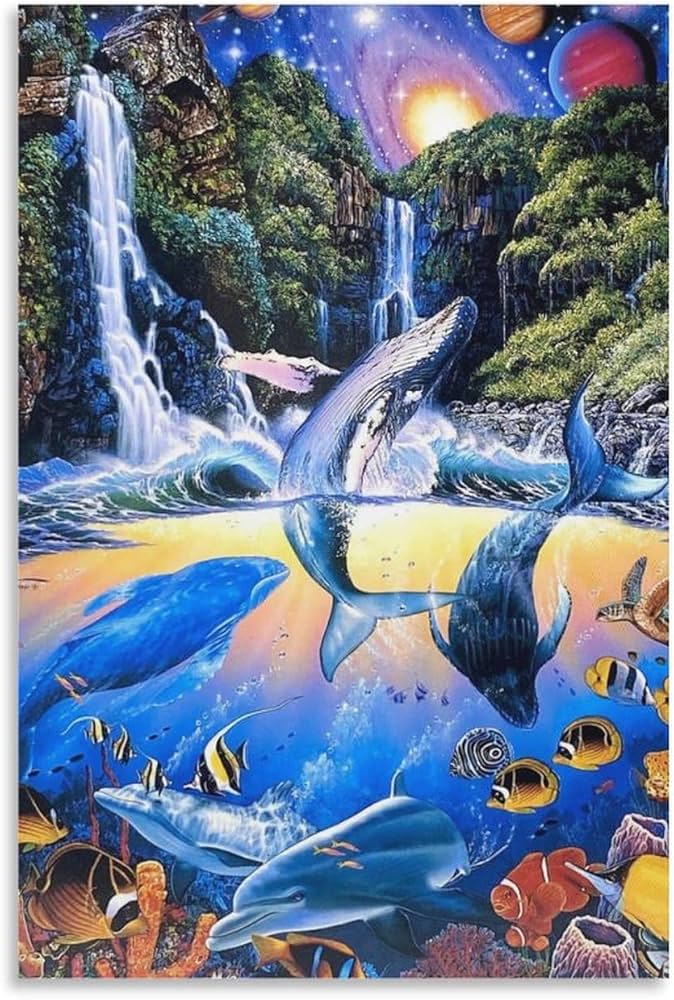 ラッセン ポスター イルカ クリスチャンラッセン Amazon.co.jp: 青い海