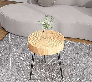 Amazon｜サイドテーブルフラワースタンド無垢材のコーヒーテーブル