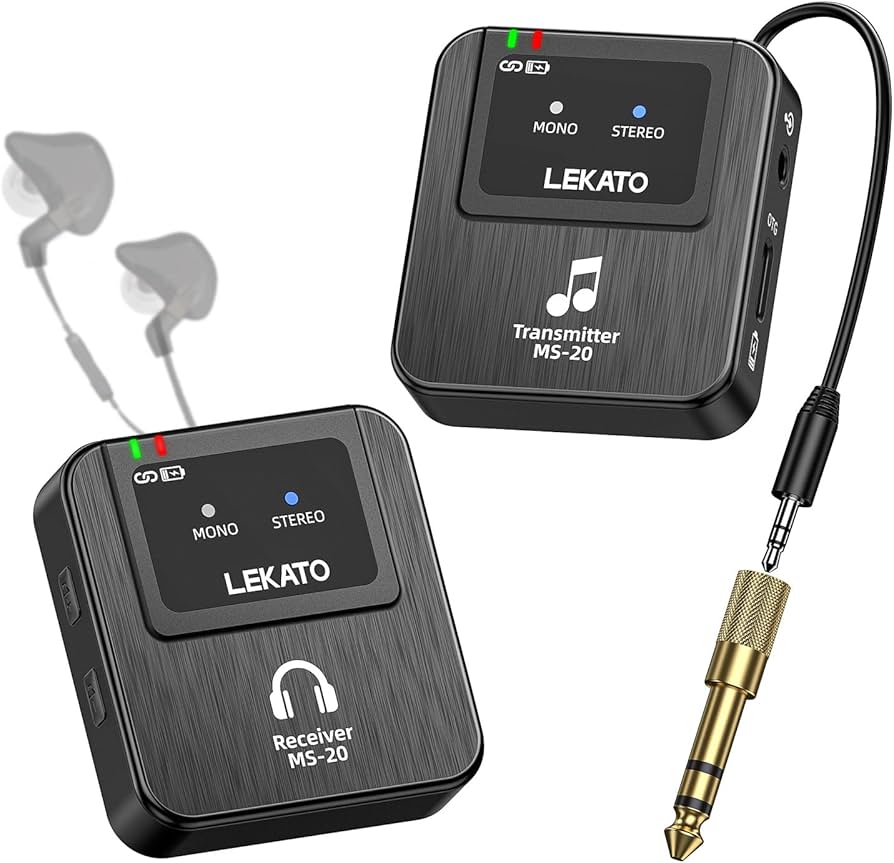 Amazon.co.jp: LEKATO ワイヤレスインイヤーモニター MS-20 2.4G IEM