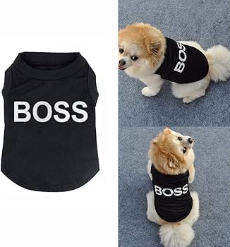 Amazon.co.jp: ペット服 犬服 ドッグ ベスト ペット用品 BOSS 英字 犬
