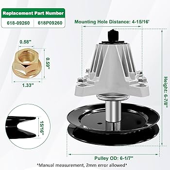 Amazon.com : 618-09260 Mower Deck Spindle Assembly with 9120417A
