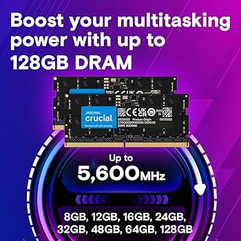 Crucial 64GB DDR5 RAM Kit (2x32GB), 4800MHz CL40 Laptop Memory