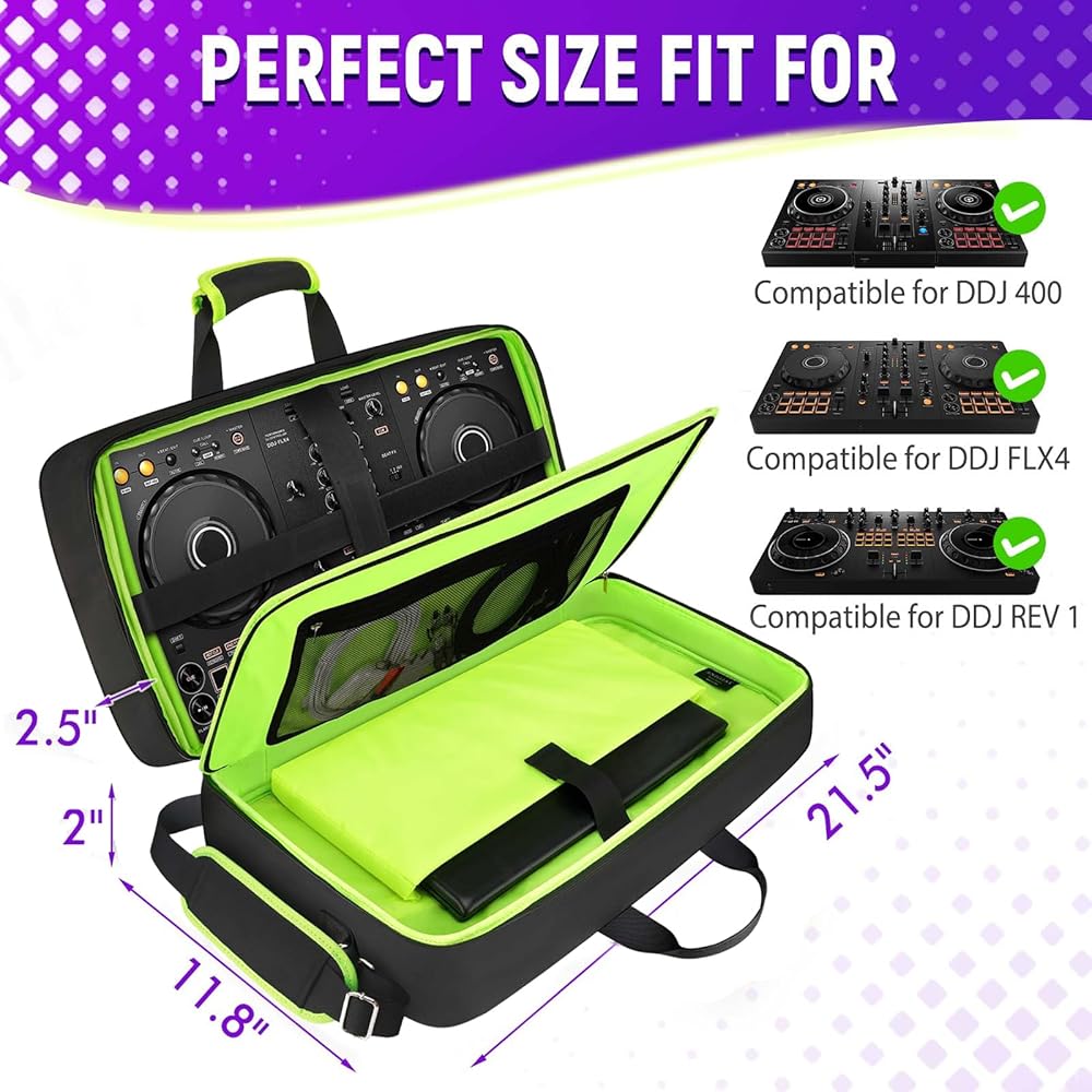 DDJ-FLX4 コントローラー保護ケース、オーディオ変換ケーブル付き