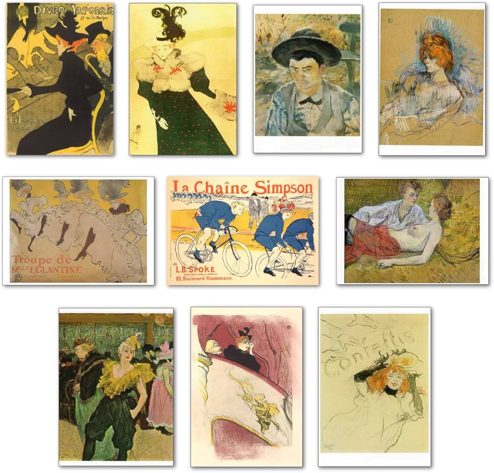 Amazon | 【正規輸入品】ポストカード アート10柄セット「ロートレック