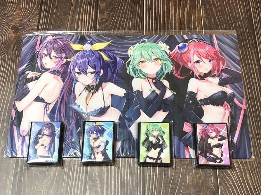 α1 遊戯王 黒セーラー 柚子&セレナ&リン&瑠璃 スリーブ&プレイマットセット