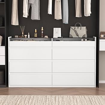 Amazon.com: ZORPLIX White 8 Drawer Dresser for Bedroom, Modern