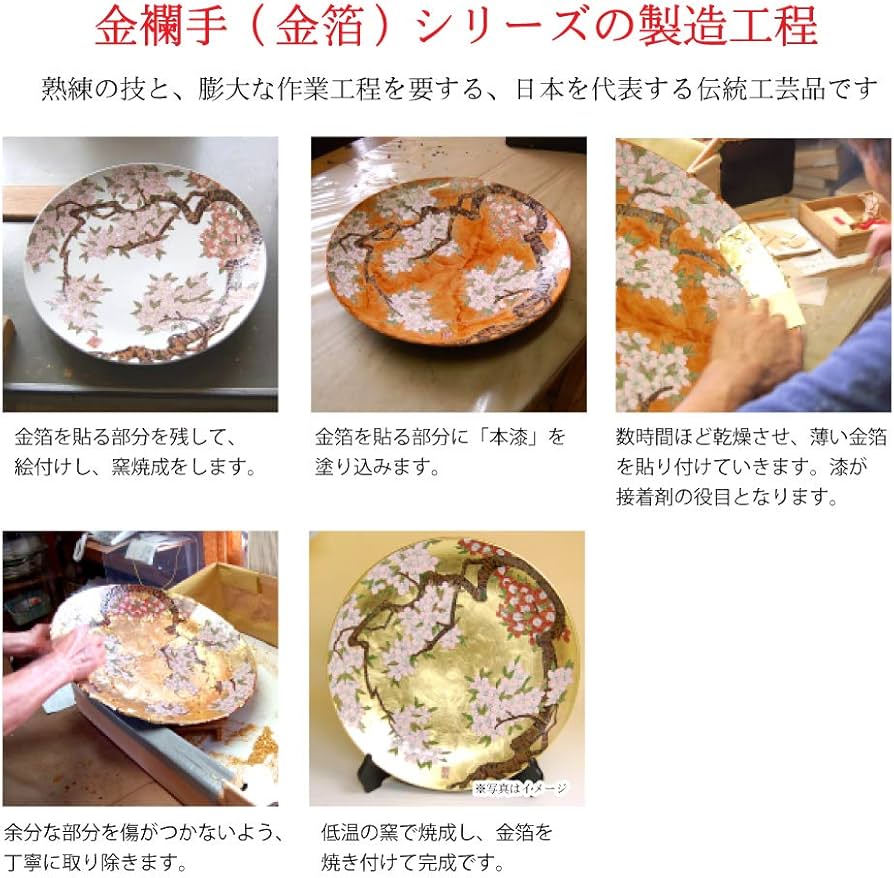 Amazon.co.jp: 飾り皿 絵皿 大皿 スタンド付き 有田焼 琥山窯 陶器