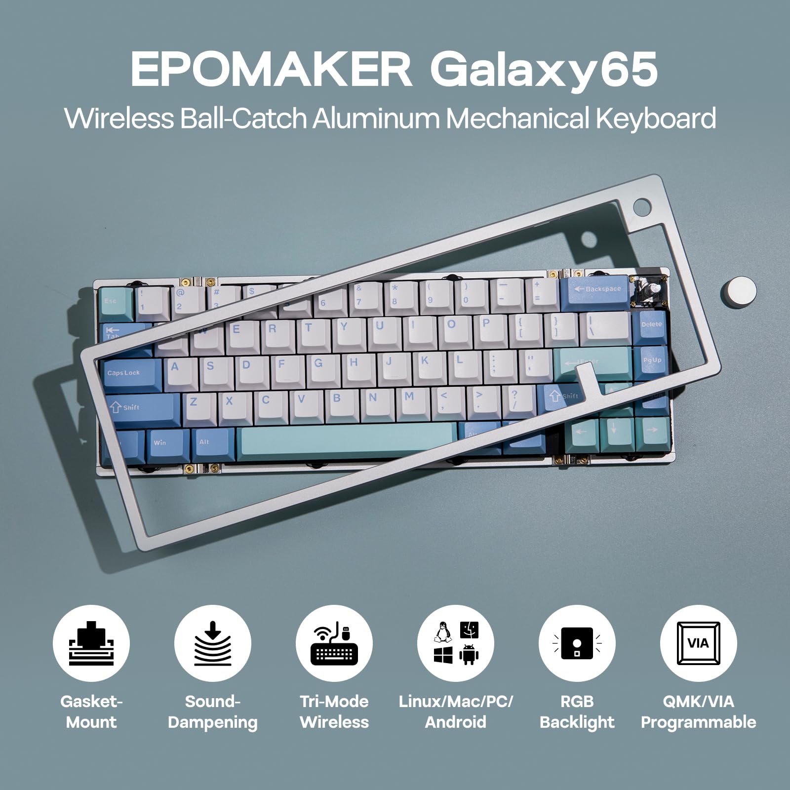 Amazon.com: EPOMAKER Galaxy65 Wireless QMK/VIA Mechanical Keyboard