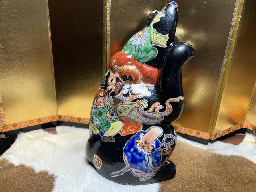 入手困難】美濃焼 和田一人 七福神招き猫(大) 右手 入手困難】美濃焼