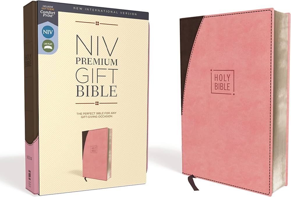 NIV, Premium Gift Bible, Leathersoft, Pink/Brown, Red Letter