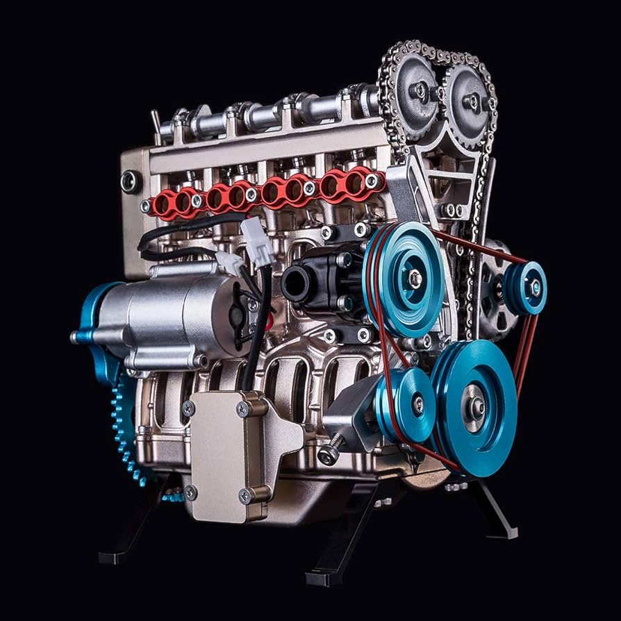 Amazon | YIFAN V4 4シリンダー 車エンジン組み立てキット 走るDIY