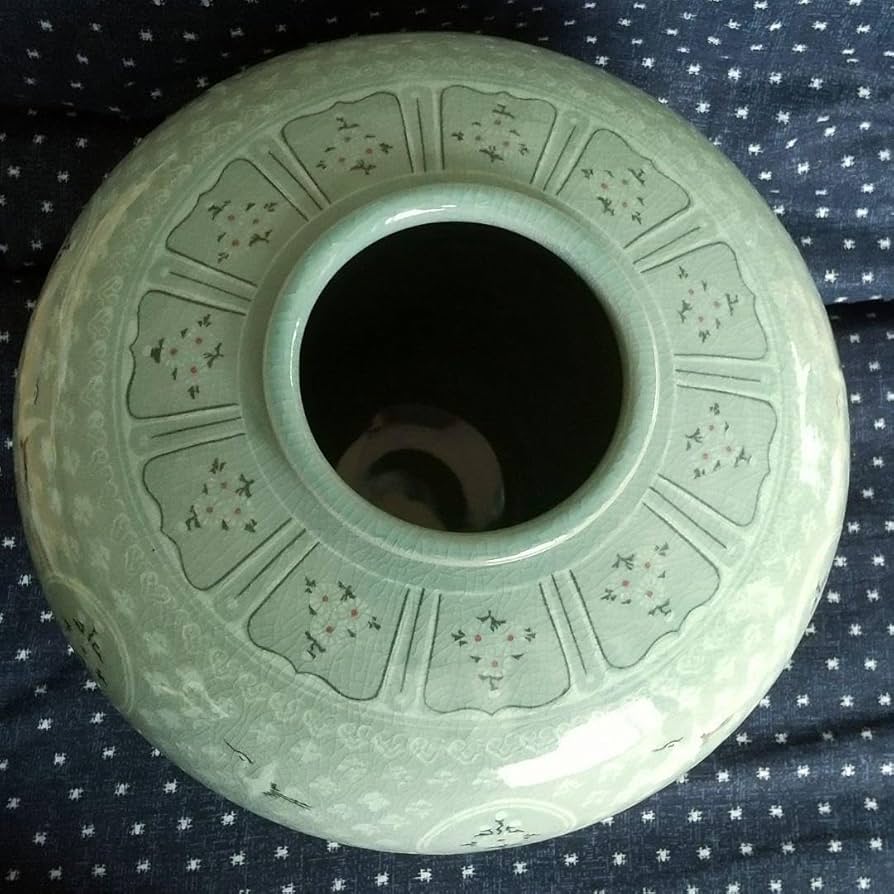 青磁 壺 古岩 金興福作 Amazon.co.jp: 古岩 金興福作 大型花瓶 高麗