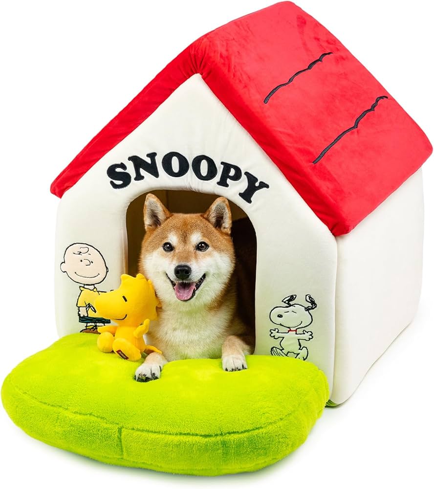 Amazon | ペットパラダイス スヌーピー 犬 ペット ドーム型ベッド 室内
