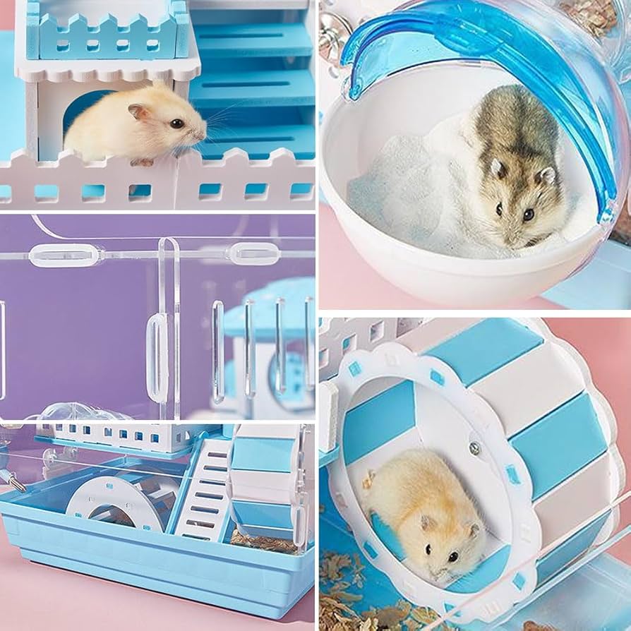 Amazon.co.jp: ハムスター ケージ 小動物用ケージ 2階建て 7点セット