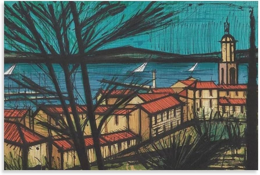 ベルナール・ビュッフェ サントロペ風景 額縁 インテリア アート