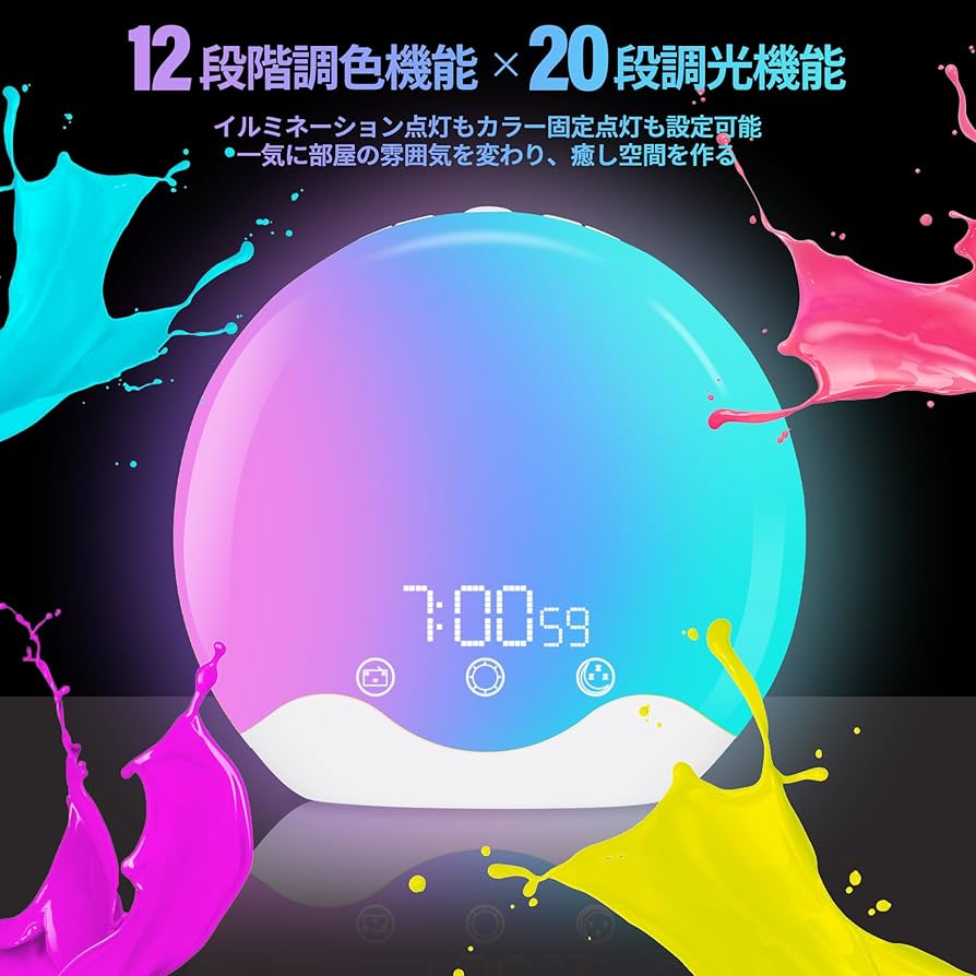 Amazon.co.jp: TITIROBA 目覚まし時計 光 めざまし20段階調整可能音量