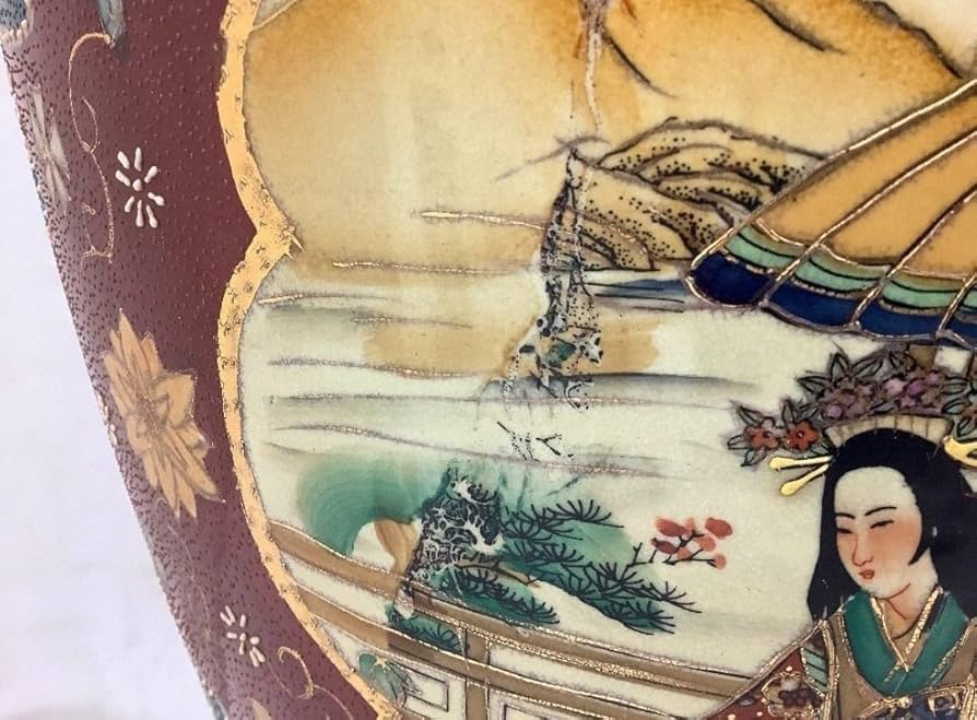 Amazon.co.jp: レア 超大型 薩摩焼 沈降壺 高さ約130cm 花瓶 古中国