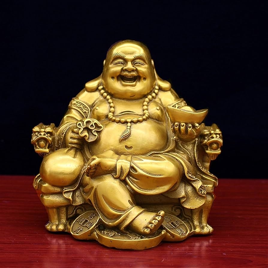 Amazon｜ZXHStore 幸せと幸福のための幸せな仏像、帝国の椅子の彫刻の