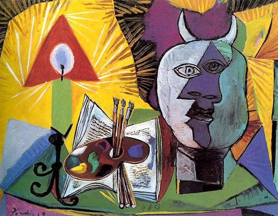 Amazon.co.jp: パブロ・ピカソキャンドルカラーパレットポスター抽象的