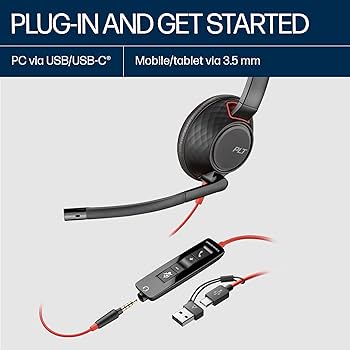 Amazon.co.jp: Poly Blackwire 5220 有線 両耳 ヘッドセット ブーム