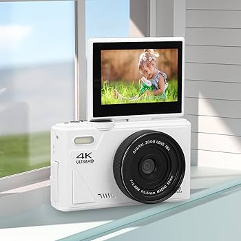 Câmera digital 4K, 64MP UHD 18X Zoom Câmera digital retrô, câmera