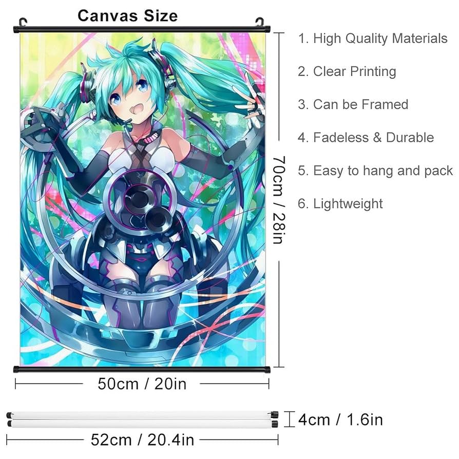初音ミク 3Dポスター(水着、額縁入り)2枚セット+旗(壁掛け