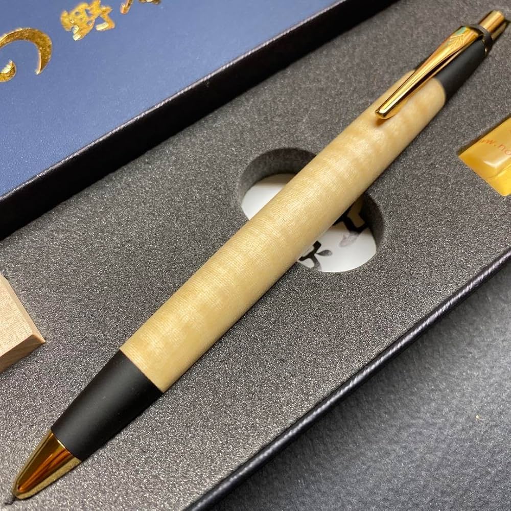 Amazon.co.jp: 野原工芸 栃縮杢 型シャーペン ゴールド金具 人気樹種