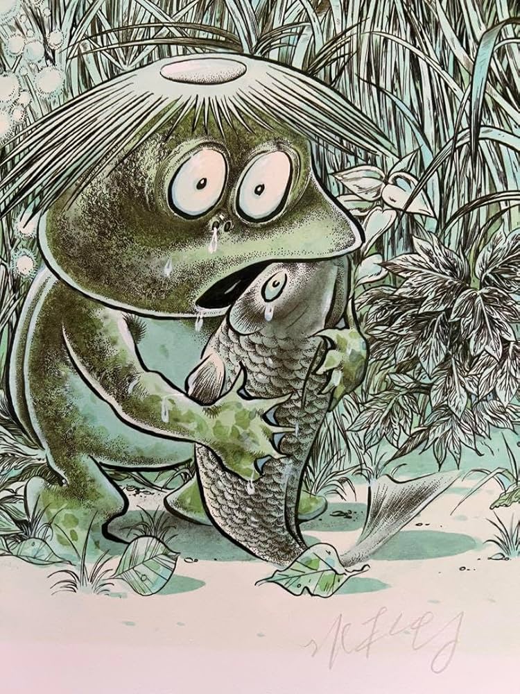 Amazon.co.jp: 水木しる サイン入り版画 河童の三平 ゲゲゲの鬼太郎