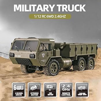 Amazon.com: GoolRC RC Military Truck, 1:12 Scale 6WD Remote