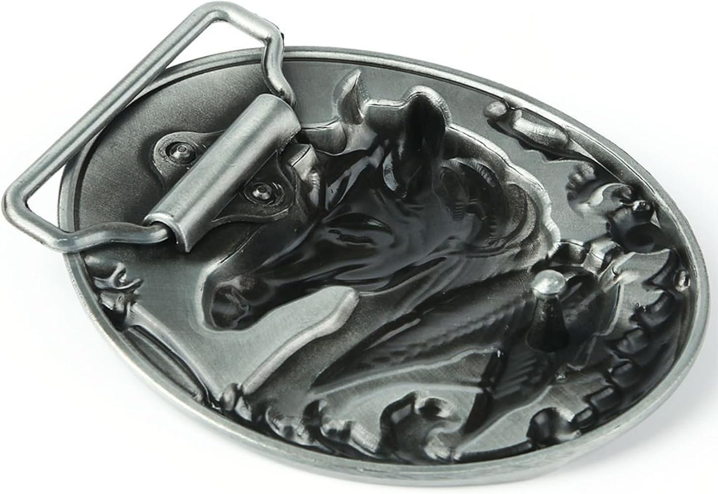 Amazon | WBANGIAO ウエスタン彫刻ベルトバックル シルバーカラー 馬の