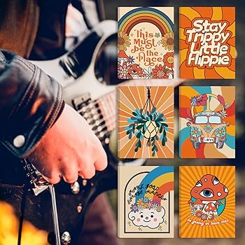 Amazon.co.jp: Anyzal ヒッピーウォールアート ヴィンテージプリント