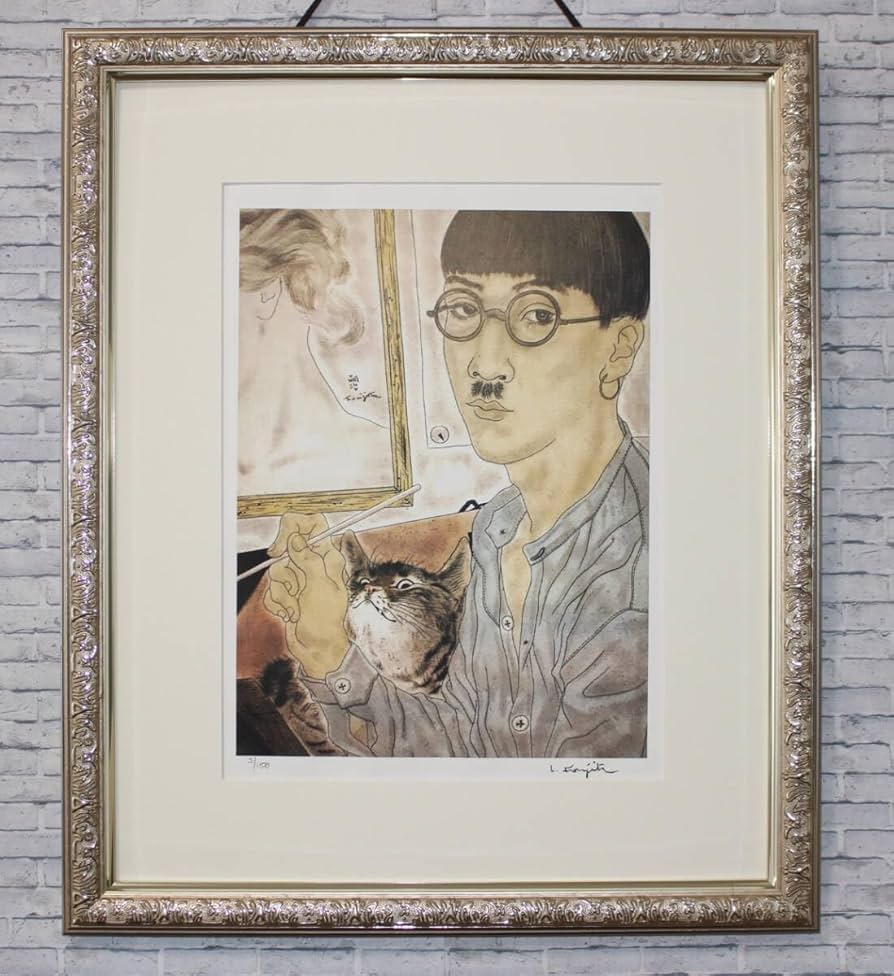 藤田嗣治 エスタンプリトグラフ「猫」 150部限定