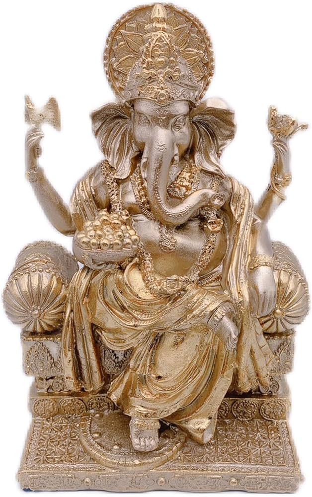 Amazon.co.jp: ガネーシャ 金色 置物 インドの神様 ゾウ アジアン雑貨
