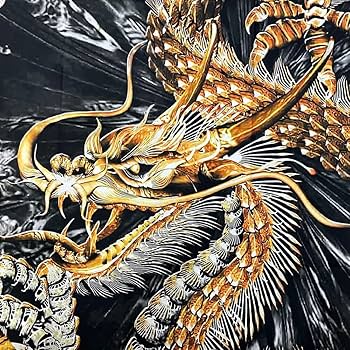 Amazon.co.jp: [AiO JAPAN] 風水 タペストリー 黄金龍 ドラゴン 150