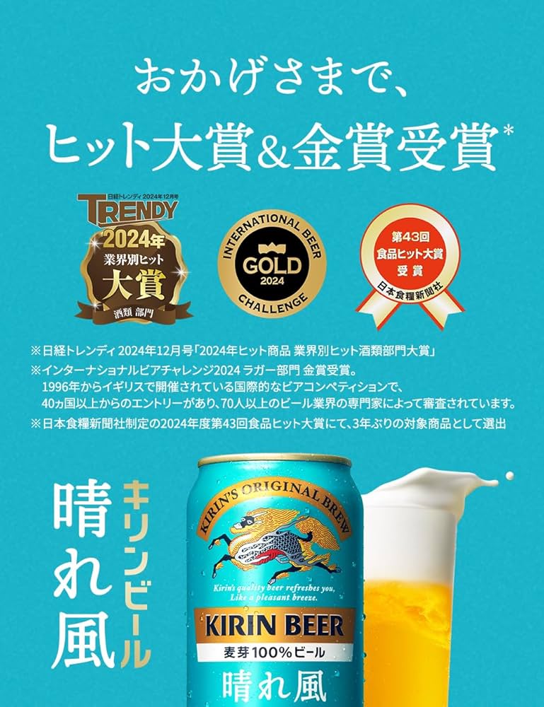 Amazon.co.jp: 晴れ風 キリン ビール350ml×24本 [飲食店での取扱い開始
