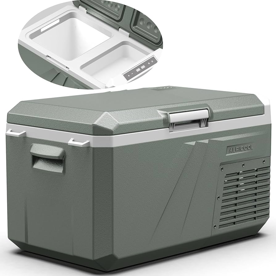 Amazon.co.jp: Alpicool 車載冷蔵庫 24L ポータブル冷蔵庫 2室 -20