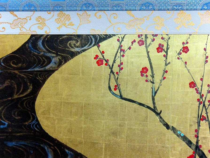 Amazon.co.jp: 尾形光琳 国宝【紅梅図】掛軸 大塚巧藝 限定300 琳派